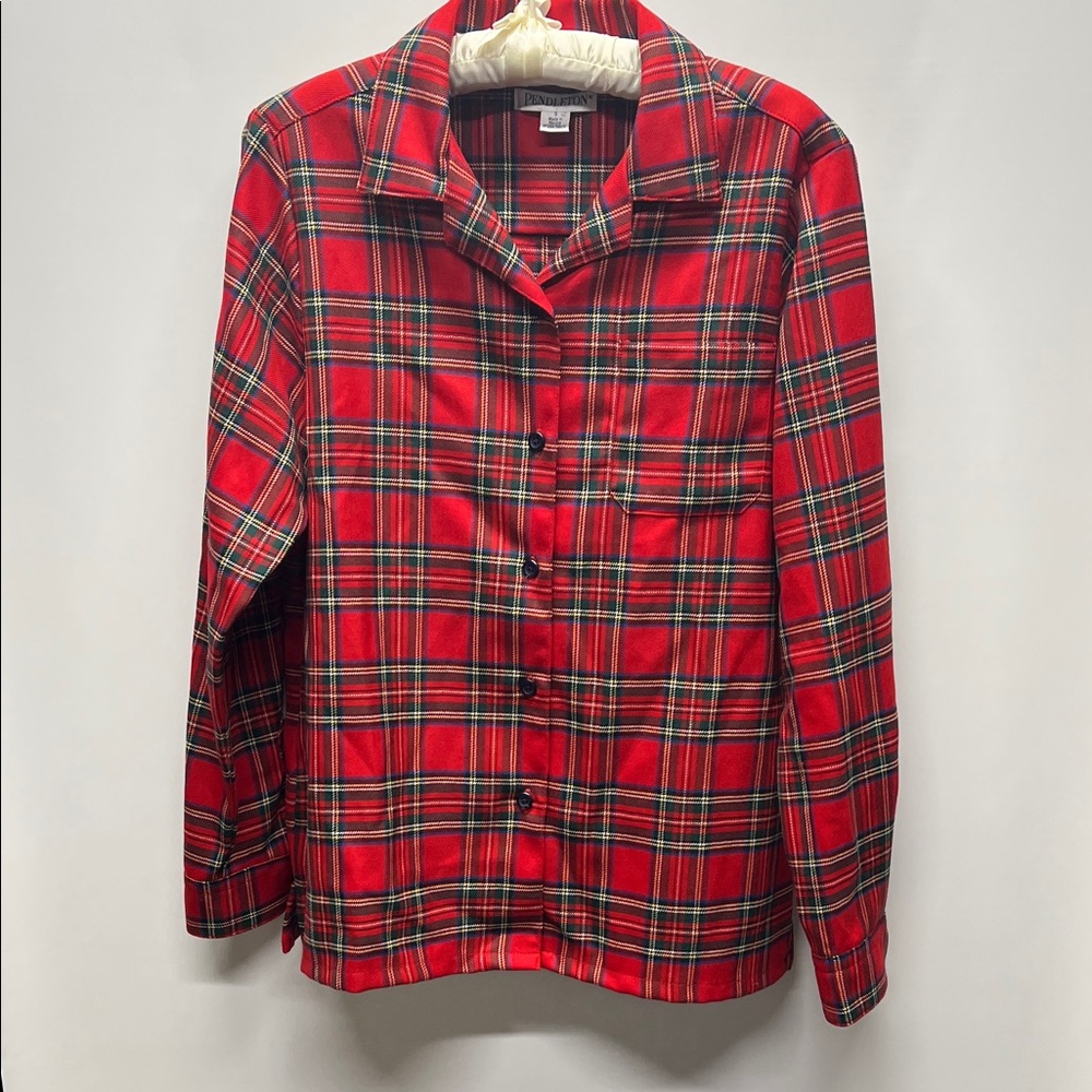 Pendleton Women’s Plaid Button Down Wool Shirt Si… - image 1